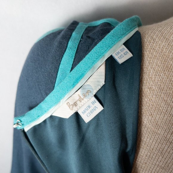 Boden Floral Blue Sheath Waist Zipper Dress Pockets Small 4 Lined - Picture 5 of 6